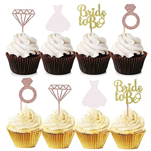 Bymivofun 24 Stück Glitter Braut Kuchendeckel, Bride to Be Diamond Ring Cupcake Toppers, für Brautparty-Zubehör, Jungge sellinnenabschied, Jungge sellenabschieds dekorationen Bymivofun 24 Stück Glitter Braut Kuchendeckel, Bride to Be Diamond Ring Cupcake Toppers, für Brautparty-Zubehör, Jungge sellinnenabschied, Jungge sellenabschieds dekorationen von Bymivofun