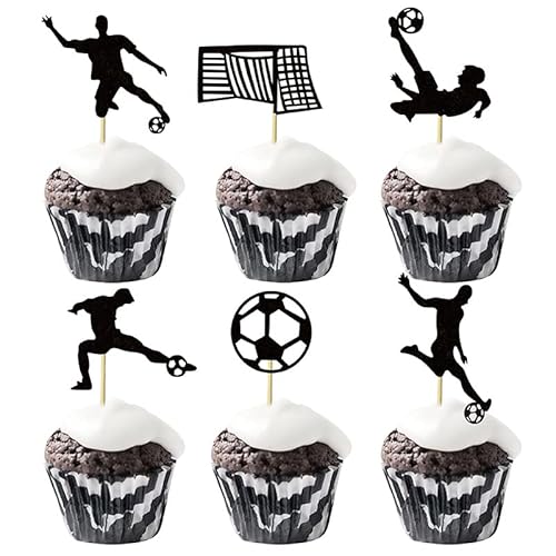 Bymivofun 24 stück Fußball Geburtstag Cake Toppers, Fußball Geburtstag Kuchen Dekoration, Happy Birthday Kuchen Toppers, für Fußball Sport Party Dekorationen Bymivofun 24 stück Fußball Geburtstag Cake Toppers, Fußball Geburtstag Kuchen Dekoration, Happy Birthday Kuchen Toppers, für Fußball Sport Party Dekorationen von Bymivofun
