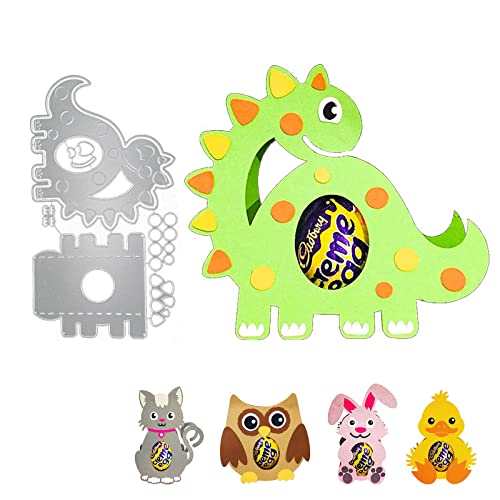 Bymivofun 3D Oster Stanzbögen, Hasen Eier Stanzformen, Oster Stanzschablonen Set, für Scrapbooking, Fotopapier, Karten, Bastelprägung, DIY-Herstellung (Dinosaurier) von Bymivofun