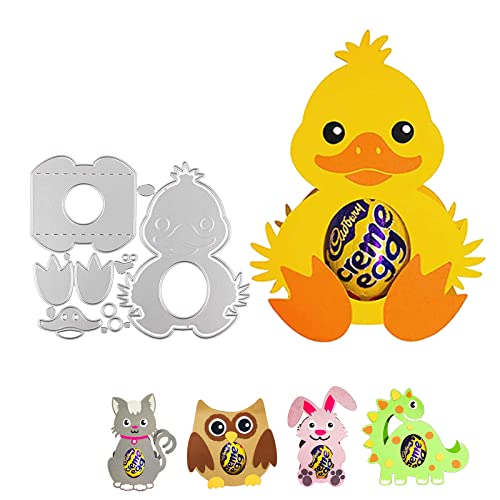 Bymivofun 3D Oster Stanzbögen, Hasen Eier Stanzformen, Oster Stanzschablonen Set, für Scrapbooking, Fotopapier, Karten, Bastelprägung, DIY-Herstellung (Ente) von Bymivofun