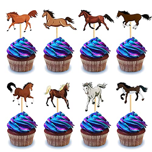 Bymivofun 32 Stück Pferde Cupcake Toppers, Pferderennen Kuchen dekoration, Pferdekuchen Dekoration, für Pferderennen, Party, Geburtstag, Babyparty, Hochzeit, Reiterpartys Bymivofun 32 Stück Pferde Cupcake Toppers, Pferderennen Kuchen dekoration, Pferdekuchen Dekoration, für Pferderennen, Party, Geburtstag, Babyparty, Hochzeit, Reiterpartys von Bymivofun