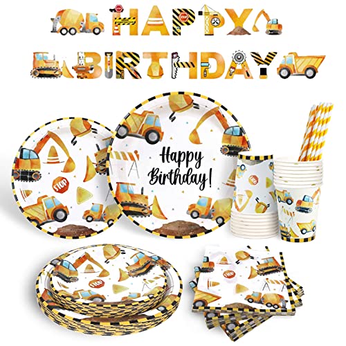 Bymivofun Bagger Geburtstag Geschirr Set, für 16 Gäste, Papier Engineering Fahrzeug Bauwagen Party Supplies, für Kinder Thema Geburtstag Party Dusche Dekoration Bymivofun Bagger Geburtstag Geschirr Set, für 16 Gäste, Papier Engineering Fahrzeug Bauwagen Party Supplies, für Kinder Thema Geburtstag Party Dusche Dekoration von Bymivofun