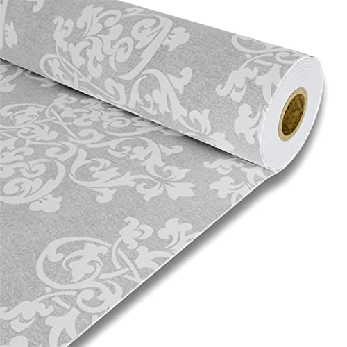 Byour3 - Stoff Meterware DAMAST aus 100% Reine Baumwolle Leichter zum Kreatives Nähen Überwurf für Sofa Tagesdecke Kissen Möbelstoff Dekoration Sofabezug Gardinen Vorhänge (Weiß Grau, Breite 280 cm) Byour3 - Stoff Meterware DAMAST aus 100% Reine Baumwolle Leichter zum Kreatives Nähen Überwurf für Sofa Tagesdecke Kissen Möbelstoff Dekoration Sofabezug Gardinen Vorhänge (Weiß Grau, Breite 280 cm) von Byour3