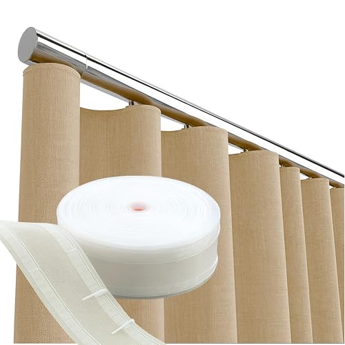 Byour3 – Wellenvorhangbänder – transparentes Vorhangband für Vorhangsaumband für Innenvorhänge mit Taschen für Kunststoffhaken Gardinenband Küchen Vorhänge (Welle, 5 Meter) von Byour3