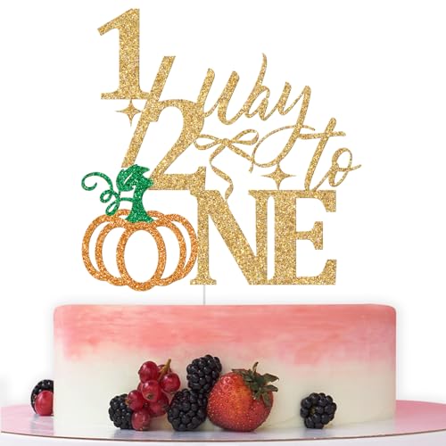 Kürbis 1/2 Way to One Cake Topper, Junge Mädchen Herbst Halb Geburtstag Dekorationen, Happy 6 Monate, Little Pumpkin Baby Shower Geburtstag Party Dekorationen, Gold Glitzer Kürbis 1/2 Way to One Cake Topper, Junge Mädchen Herbst Halb Geburtstag Dekorationen, Happy 6 Monate, Little Pumpkin Baby Shower Geburtstag Party Dekorationen, Gold Glitzer von Bytorjar