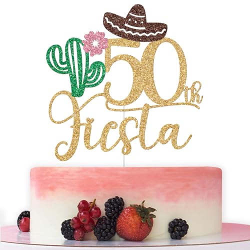 Tortenaufsatz zum 50. Geburtstag, Taco Bout 50, Happy 50th Birthday, Aloha 50, mexikanische Fiesta, Party-Dekoration, Glitzer Tortenaufsatz zum 50. Geburtstag, Taco Bout 50, Happy 50th Birthday, Aloha 50, mexikanische Fiesta, Party-Dekoration, Glitzer von Bytorjar