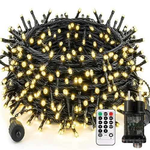 Bzavor Led Lichterkette Strom 50M 500 LED mit Fernbedienung Timer Merkfunktion Lichterkette IP65 Wasserdicht für Innen Außen,Niederspannung, Lichterkette für Party Garten Zimmer Warmweiß von Bzavor