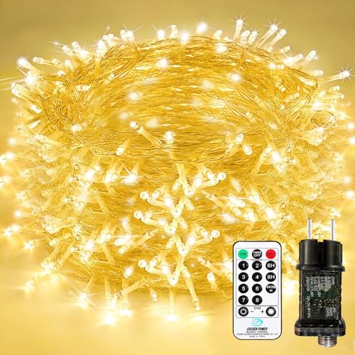 Bzavor Lichterkette Außen und Innen,55M 500LED mit Stecker 8 Modi IP65, Led Lichterkette mit Stecker, Lichterkette außen, Lichterkette Led 50m, Led Lichterkette lnnen für Garten Hochzeit Party von Bzavor