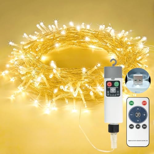 Bzavor Lichterkette Batterie Timer, 10M 100 LED Wiederaufladbare Lichterkette Außen Batterie, 3 Timer 8 Modi Merkfunktion IP65 Wasserdicht Lichterkette Innen für Deko Valentinstag Bzavor Lichterkette Batterie Timer, 10M 100 LED Wiederaufladbare Lichterkette Außen Batterie, 3 Timer 8 Modi Merkfunktion IP65 Wasserdicht Lichterkette Innen für Deko Valentinstag von Bzavor
