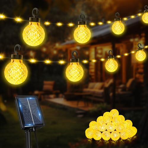Bzavor Solar Lichterkette Aussen Wetterfest,10M 100 LED Lichterkette Außen Solar, IP65 Wasserdicht Outdoor Lichterkette Solar, Solarlichterkette Outdoor für Balkon Hochzeit Party Garten Deko von Bzavor