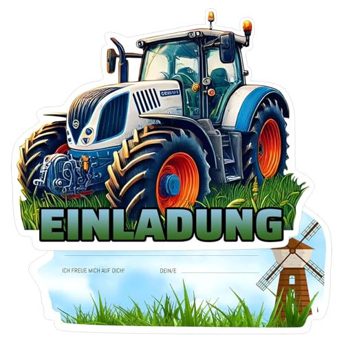 Bzzerumy Einladungskarten Kindergeburtstag für Jungen, Traktor Design, Geburtstagseinladungen für Jungs, Einladungen Kindergeburtstag, Set mit 12 Karten Bzzerumy Einladungskarten Kindergeburtstag für Jungen, Traktor Design, Geburtstagseinladungen für Jungs, Einladungen Kindergeburtstag, Set mit 12 Karten von Bzzerumy