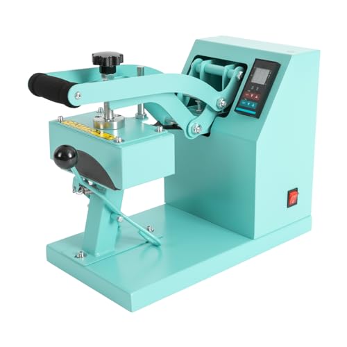 220V Kappenpresse Mützenpresse Heat Press Machine, Transferpresse Hitzepresse Cap Heat Press Machine mit Digitaler LED-Temperatur- und Zeitcontroller (Blau) von C-Juzarl