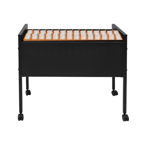 Hängemappenwagen 80 Duo Schwarz Rollbarer Aktenschrank, Aktenordner mit Rädern, Rollbarer Aktenwagen für Hängemappen von C-Juzarl