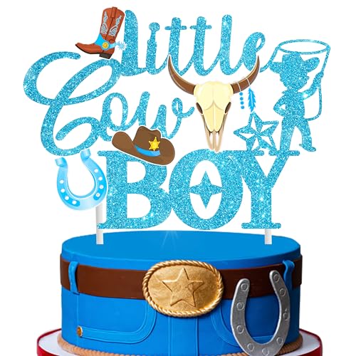 A Little Cowboy is On The Way Babyparty-Dekorationen A Little Cowboy Babyparty Kuchendekoration für wilde Western-Cowboy-Babyparty-Zubehör, blauer Glitzer A Little Cowboy is On The Way Babyparty-Dekorationen A Little Cowboy Babyparty Kuchendekoration für wilde Western-Cowboy-Babyparty-Zubehör, blauer Glitzer von C L cooper life