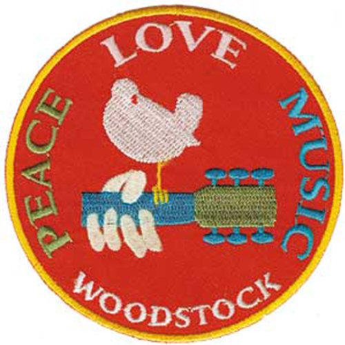 Application Woodstock Aufnäher Peace, Love, Musik von C&D Visionary