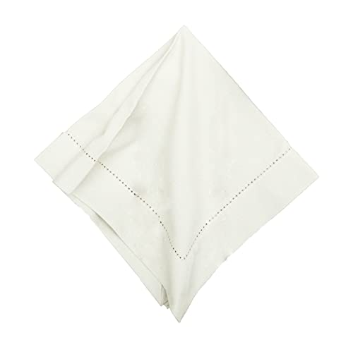 C&F Home Hohlkiesel-Servietten, 6 Stück, einfarbig, beige, bestickter Rand, Baumwolle, maschinenwaschbar, 6 Stück, Kieselstein von C&F Home