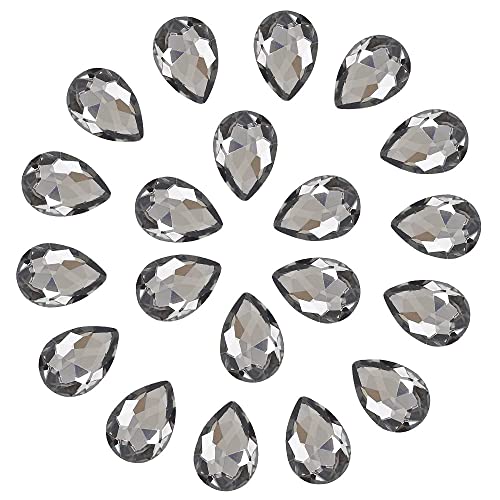 C&Z Kristall-Steine in Tropfenform, große Strasssteine, spitzer Rücken, Schmuckherstellung, Schuhe, Kleid, facettierte Glasperlen, 13 x 18 mm, 56 Stück, Grau C&Z Kristall-Steine in Tropfenform, große Strasssteine, spitzer Rücken, Schmuckherstellung, Schuhe, Kleid, facettierte Glasperlen, 13 x 18 mm, 56 Stück, Grau von C&Z