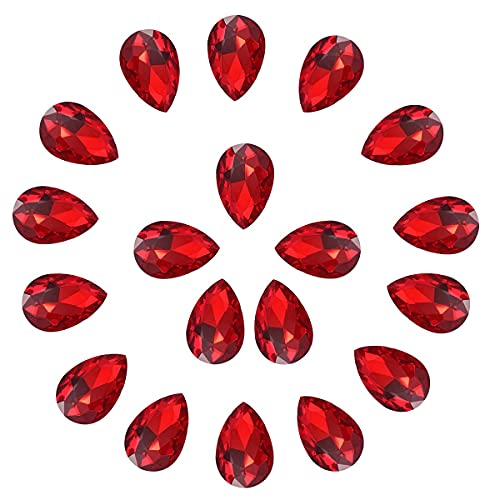 C&Z Kristall-Steine in Tropfenform, große Strasssteine, spitzer Rücken, Schmuckherstellung, Schuhe, Kleid, facettierte Glasperlen, 20 x 30 mm, 36 Stück, Rot C&Z Kristall-Steine in Tropfenform, große Strasssteine, spitzer Rücken, Schmuckherstellung, Schuhe, Kleid, facettierte Glasperlen, 20 x 30 mm, 36 Stück, Rot von C&Z