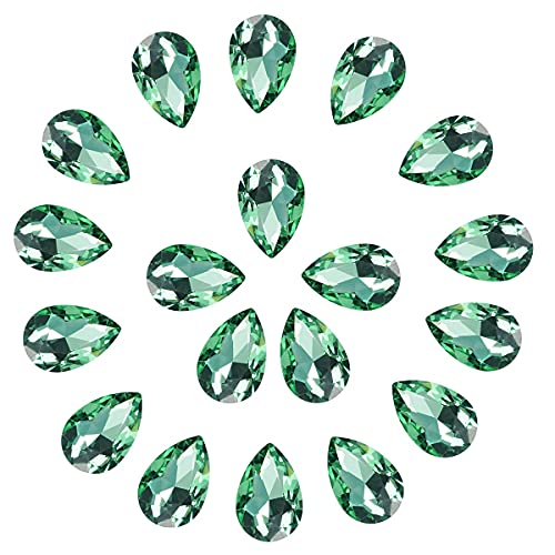 C&Z Kristall-Tropfenform, große Strasssteine, Pointback-Edelsteine für Handwerk, Schmuckherstellung, Schuhe, Kleider, facettierte Glasperlen, 20 x 30 mm, 36 Stück, Grün C&Z Kristall-Tropfenform, große Strasssteine, Pointback-Edelsteine für Handwerk, Schmuckherstellung, Schuhe, Kleider, facettierte Glasperlen, 20 x 30 mm, 36 Stück, Grün von C&Z