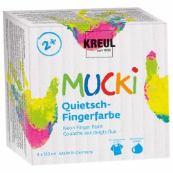 MUCKI Quietsch-Fingerfarbe 4 Farben neon von KREUL