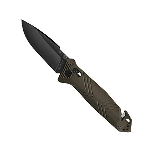 TB Outdoor – Messer CAC® – Französisches Militärmesser – Survival und Outdoor – glatte Klinge gegen Korrosion – Griff PA6 FV Khaki – nützliche Klinge 85 mm von C.A.C