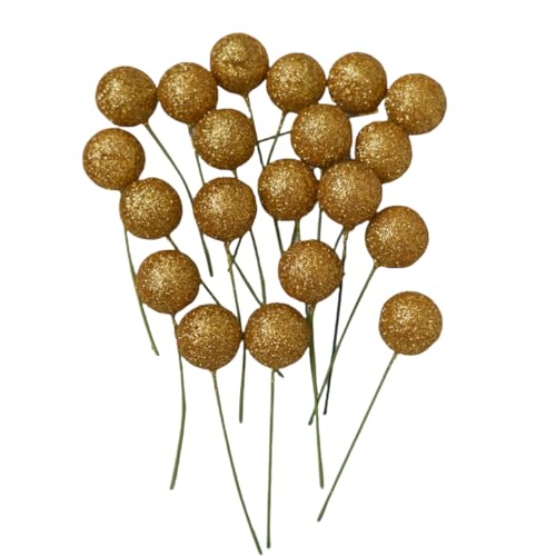 20 Stück Mini Topper Bälle Luftballons für Kuchen aus Schaumstoff Dekoration Geschenk (2 cm, Gold) von C.X.Y.