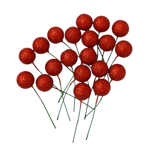 20 Stück Mini Topper Bälle Luftballons für Kuchen aus Schaumstoff Dekoration Geschenk (2 cm, Rot) von C.X.Y.