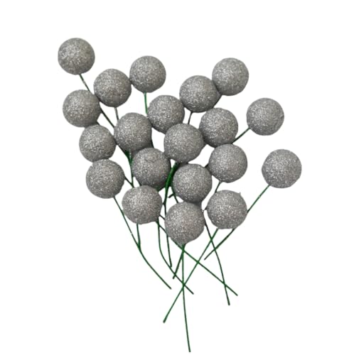20 Stück Mini Topper Kugeln Luftballons für Kuchen aus Schaumstoff Dekoration Geschenk (2 cm, Silber) von C.X.Y.