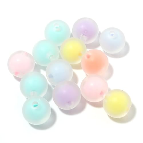 200 transparente Perlen mit verschiedenen Innenfarben (rund gefrostet 10 mm) von C.X.Y.