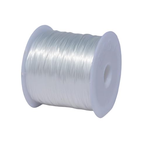 60 Meter elastischer Nylonfaden für Armbänder, 0,6 mm, Halsketten, Perlen und Schmuckherstellung in verschiedenen Farben (weiß) von C.X.Y.