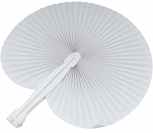 60 Stück Faltfächer Weiß Papier und Kunststoff für Hochzeit Party Gastgeschenke von C.X.Y.