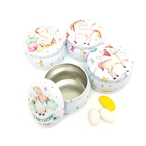 C.X.Y. 12 Stück runde Blechdose Geschenkkorb Einhorn Glücksbringer Bonboniere C.X.Y. 12 Stück runde Blechdose Geschenkkorb Einhorn Glücksbringer Bonboniere von C.X.Y.