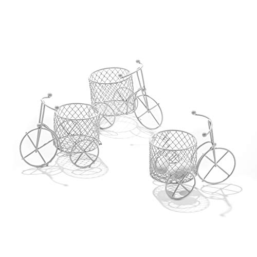 C.X.Y. 5 Stück Fahrrad mit drei Rädern, Korb Vintage aus Eisen, weiß lackiert, Gastgeschenke C.X.Y. 5 Stück Fahrrad mit drei Rädern, Korb Vintage aus Eisen, weiß lackiert, Gastgeschenke von C.X.Y.