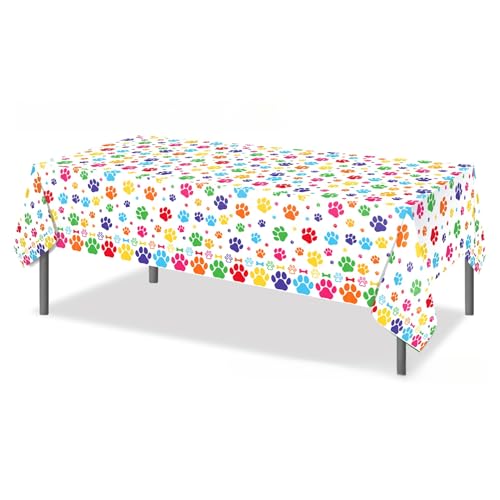 C.X.Y. Rechteckige Tischdecke mit buntem Pfoten-Aufdruck, 130 x 220 cm, wasserdicht, mehrfarbig C.X.Y. Rechteckige Tischdecke mit buntem Pfoten-Aufdruck, 130 x 220 cm, wasserdicht, mehrfarbig von C.X.Y.
