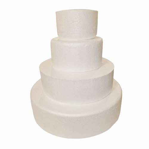 C.X.Y. Styropor-Torte bestehend aus 4 Scheiben Höhe 10 cm, Durchmesser von 40 – 30 – 20 – 15 cm – Geburtstag Gastgeschenk von C.X.Y.
