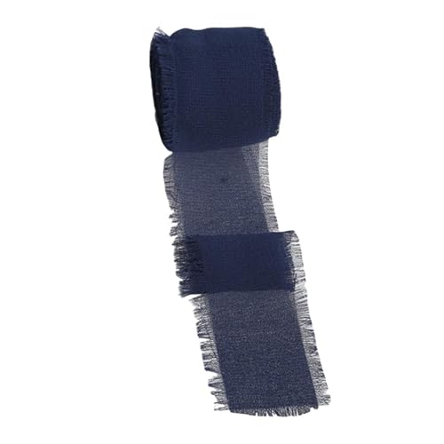 Chiffonband Fransen Länge 5 Meter Breite 4 cm (BLU Navy) von C.X.Y.