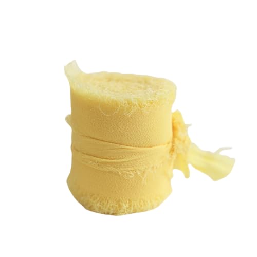 Chiffonband Fransen Länge 5 Meter Breite 4 cm (Honiggelb) von C.X.Y.