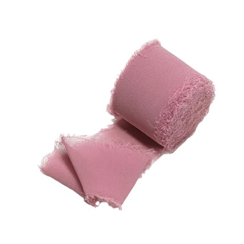 Chiffonband Fransen Länge 5 Meter Breite 4 cm (ROSA MALVA) von C.X.Y.