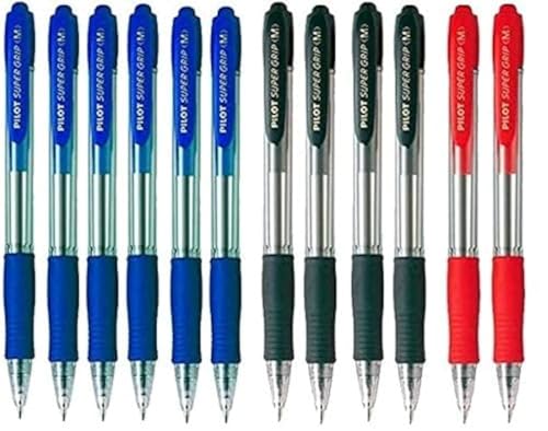 Kugelschreiber Pilot Supergrip 12er Pack (6 x blau, 4 x schwarz, 2 x rot) von C.arge