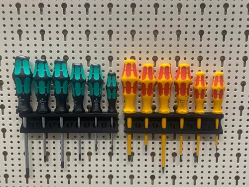 C3E Schraubendreher und Zangen Halterung für Tegometall Lochwand - Rundloch und Schlüsselloch - Schwarz - Kunststoff - Werkzughalter von C3E