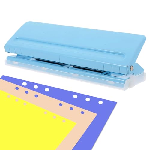 6 Fach Locher, Verstellbarer 6 Lochstanzer, 6 Loch Desktop Punch, 6 Blatt Stanzkapazitä Binder Puncher, Metall Lochmaschine, für A3, A4, A5, B3, B4, B5 Papier, Agenda(Hellblau) von CAAGGMM