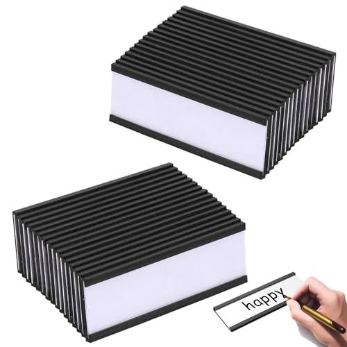Magnetische Etikettenhalter, 30 Stück Beschreibbare Magnete Etiketten, Etikettenträger mit Papiereinsätze, 2,5 x 7,6 cm Etikettenhalter mit Papiereinlage Schutzfolie, für Büro, Lager, Schrank Magnetische Etikettenhalter, 30 Stück Beschreibbare Magnete Etiketten, Etikettenträger mit Papiereinsätze, 2,5 x 7,6 cm Etikettenhalter mit Papiereinlage Schutzfolie, für Büro, Lager, Schrank von CAAGGMM