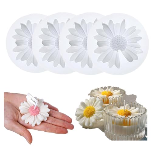 3D Gänseblümchen Kerzengießformen, CAASFOOY 4 Stück Gänseblümchen Silikonform Blumen Silikonform Gießen Silikonformen für Kerzen für Seife, Schokolade und Gebäck 3D Gänseblümchen Kerzengießformen, CAASFOOY 4 Stück Gänseblümchen Silikonform Blumen Silikonform Gießen Silikonformen für Kerzen für Seife, Schokolade und Gebäck von CAASFOOY