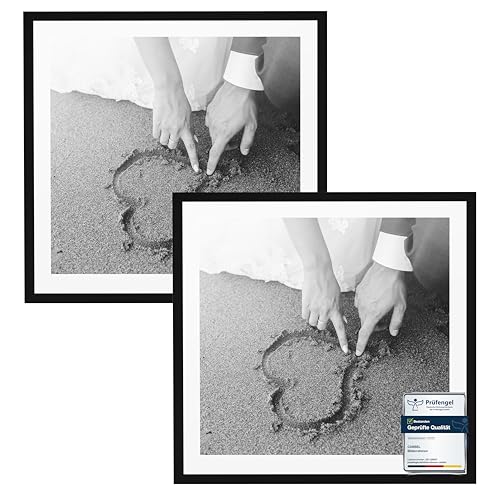 CABBEL 2x Bilderrahmen 60x60 cm Schwarz Rahmen 2-Pack | Dokumentenrahmen, Collage, Poster | MDF Holz-Posterrahmen Acrylglas | Picture Frame, Puzzlerahmen, Bilder, Fotorahmen zum Aufhängen CABBEL 2x Bilderrahmen 60x60 cm Schwarz Rahmen 2-Pack | Dokumentenrahmen, Collage, Poster | MDF Holz-Posterrahmen Acrylglas | Picture Frame, Puzzlerahmen, Bilder, Fotorahmen zum Aufhängen von CABBEL