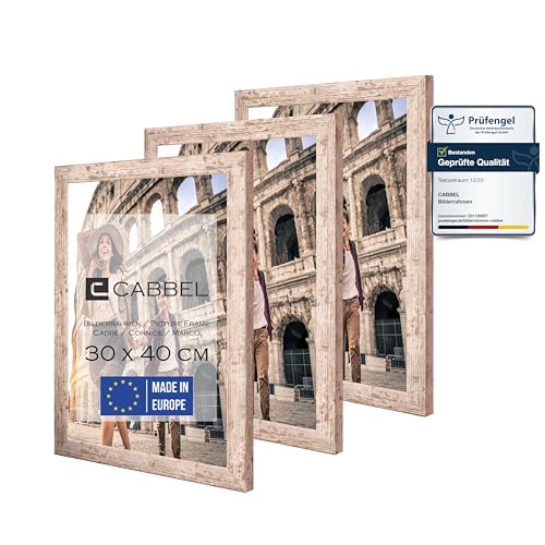 CABBEL 3er Set Bilderrahmen 30x40 cm MDF Holz-Rahmen mit bruchsicherem Acrylglas, ideal für Poster, Portraits in Birke CABBEL 3er Set Bilderrahmen 30x40 cm MDF Holz-Rahmen mit bruchsicherem Acrylglas, ideal für Poster, Portraits in Birke von CABBEL