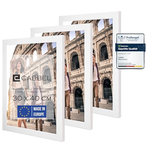 CABBEL 3er Set Bilderrahmen 30x40 cm MDF Holz-Rahmen mit bruchsicherem Acrylglas, ideal für Poster, Portraits in Weiß CABBEL 3er Set Bilderrahmen 30x40 cm MDF Holz-Rahmen mit bruchsicherem Acrylglas, ideal für Poster, Portraits in Weiß von CABBEL