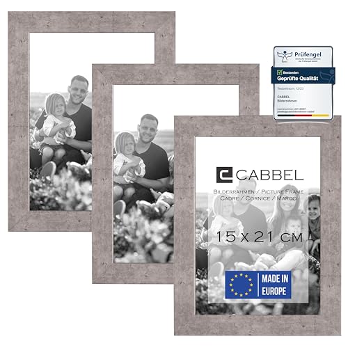 CABBEL 3er Set Bilderrahmen DIN A5 15x21 cm MDF Holz-Rahmen mit bruchsicherem Acrylglas in Grau/Beton CABBEL 3er Set Bilderrahmen DIN A5 15x21 cm MDF Holz-Rahmen mit bruchsicherem Acrylglas in Grau/Beton von CABBEL