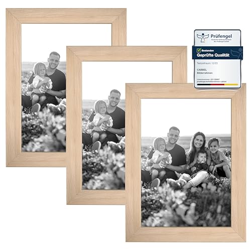 CABBEL 3er Set Bilderrahmen DIN A5 15x21 cm MDF Holz-Rahmen mit bruchsicherem Acrylglas in Natur CABBEL 3er Set Bilderrahmen DIN A5 15x21 cm MDF Holz-Rahmen mit bruchsicherem Acrylglas in Natur von CABBEL