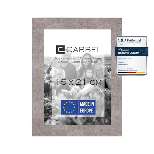 CABBEL Bilderrahmen 15x21 cm, Grau/Beton, stabiles MDF-Holz Rahmen, bruchsicherem Plexi-Glas, zum Aufhängen & Aufstellen, ideal für Fotos/Bilder/Collage CABBEL Bilderrahmen 15x21 cm, Grau/Beton, stabiles MDF-Holz Rahmen, bruchsicherem Plexi-Glas, zum Aufhängen & Aufstellen, ideal für Fotos/Bilder/Collage von CABBEL