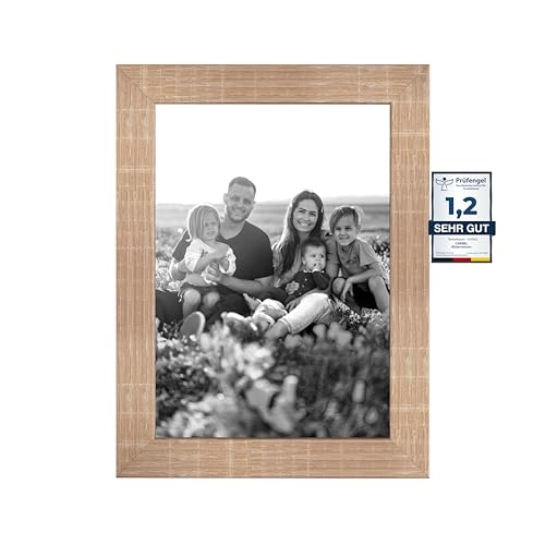 CABBEL Bilderrahmen 15x21 cm, Mokka, stabiles MDF-Holz Rahmen, bruchsicherem Plexi-Glas, zum Aufhängen & Aufstellen, ideal für Fotos/Bilder/Collage von CABBEL